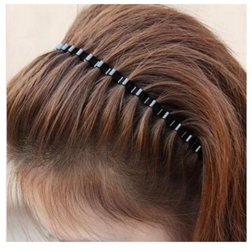 kit 12 Tiara Masculina Ondulada de Metal Preta Unissex esporte futebol um pacote tiara metal