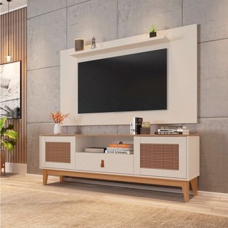 Rack com Painel para TV até 60 Polegadas Retrô Esmeralda Versátile  Off White/Noce em Oferta na Shopee
