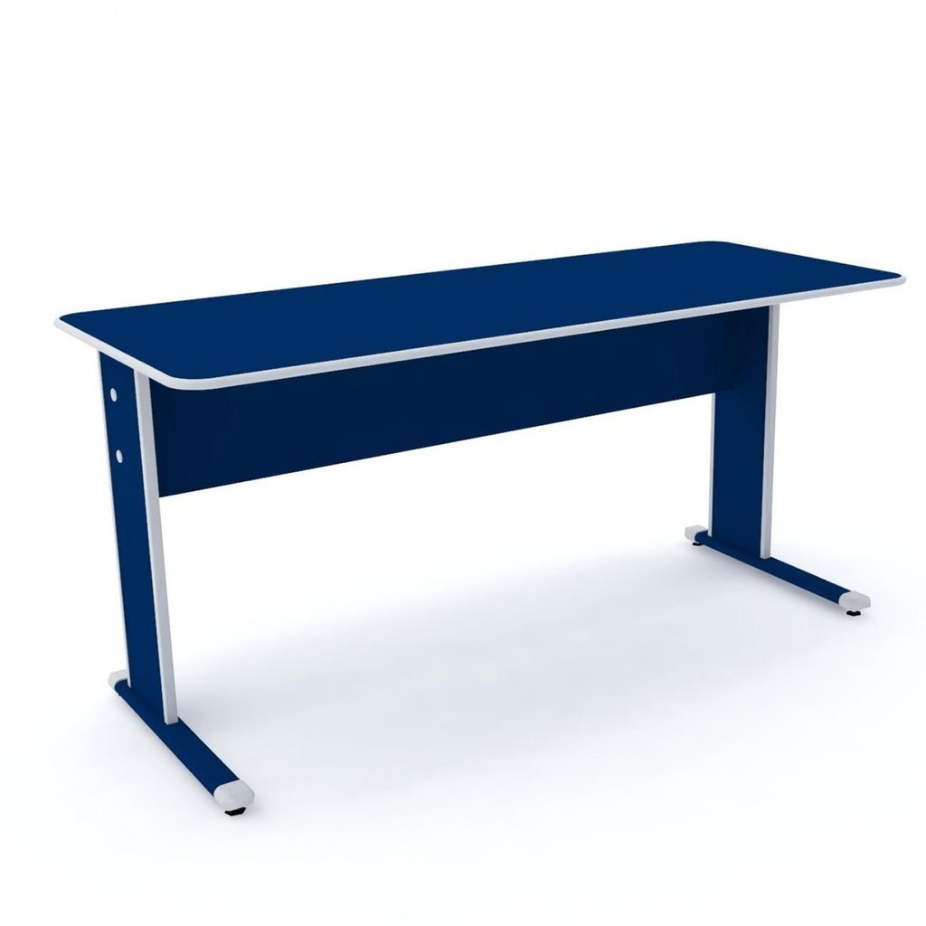 Escrivaninha Mesa Escritório Gerência 150 cm MX150 Maxxi Cinza Azul em Oferta na Shopee