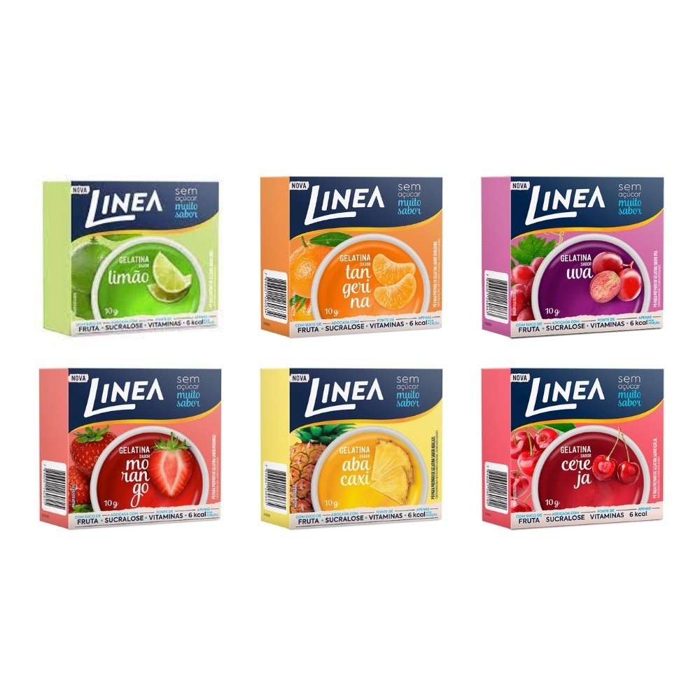 Kit 5 Gelatina Zero Açúcar 10g Sabores - Linea