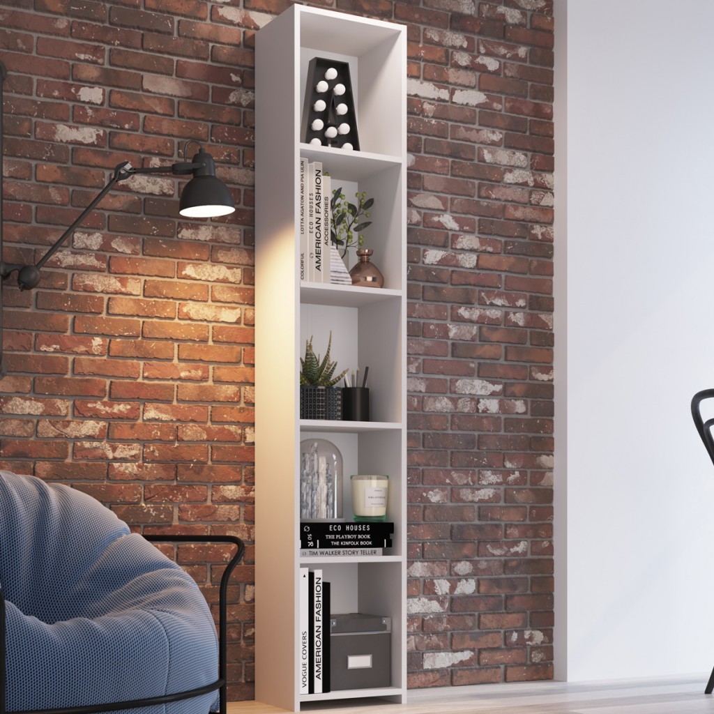 Estante para Livros 5 Prateleiras Mo050 Branco - Art In Móveis em Oferta na Shopee