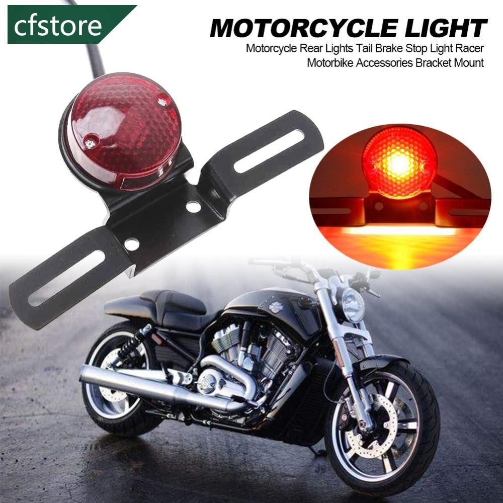 CFSTORE 12V Luzes Traseiras De Motocicleta Freio De Cauda Racer Acessórios Suporte De Montagem C5V1