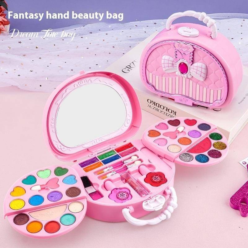 Novo Conjunto de Maquiagem de Princesa, Estojo de Maquiagem de Brincar com Bolsa, Presente de Aniversário