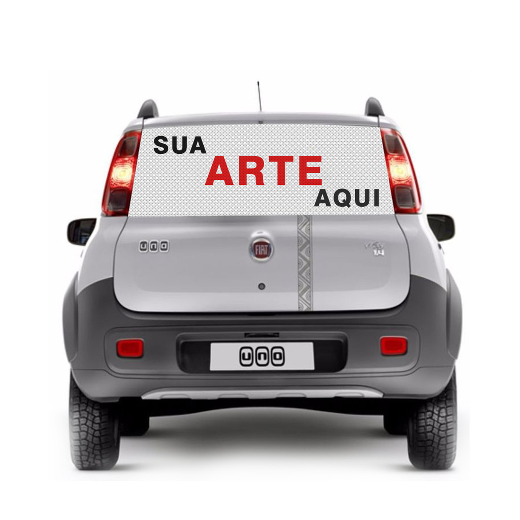 Adesivo Perfurado Vidro Traseiro Inteiro Carros Propagandas até 1,30x70cm Eleições em Oferta na Shopee