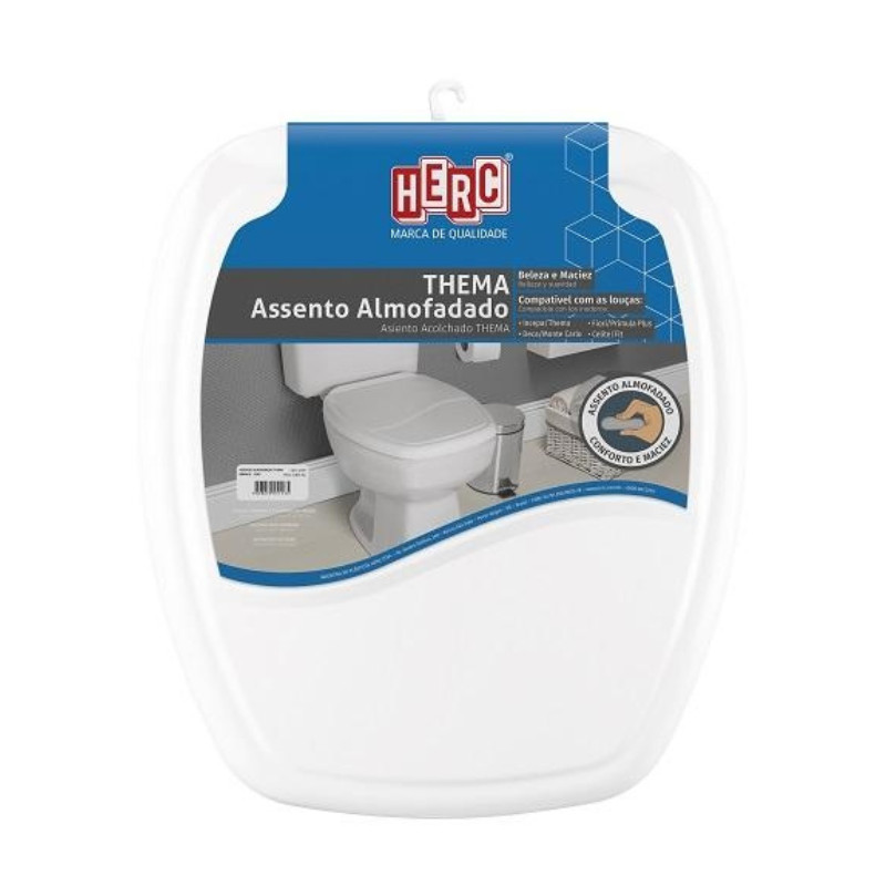 Assento Sanitário Quadrado Almofadado Branco Thema Herc