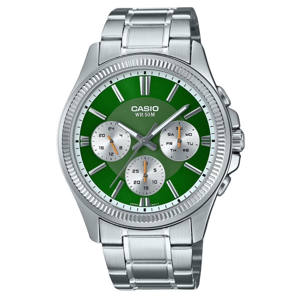 Relógio Casio Masculino Ref: Mtp-1375d-3avdf Multifunção Prateado