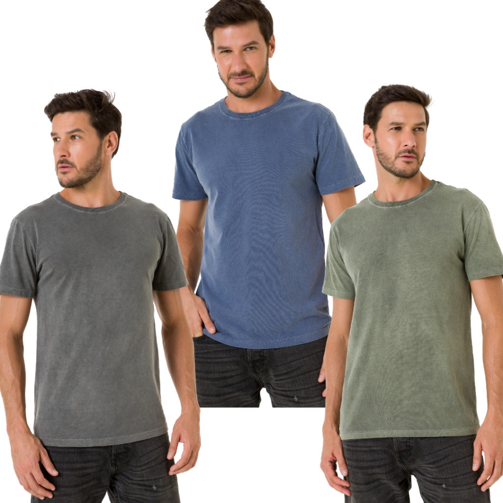 Kit 3 Camisetas Premium Estonadas 100% Algodão em Oferta na Shopee