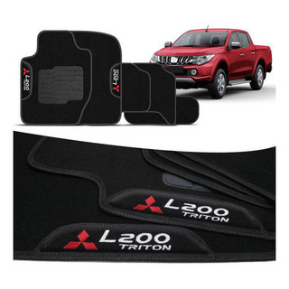 Jogo Tapete Carpete L200 Triton 2018 a 2025 Preto Bordado 5 Pç em Oferta na Shopee