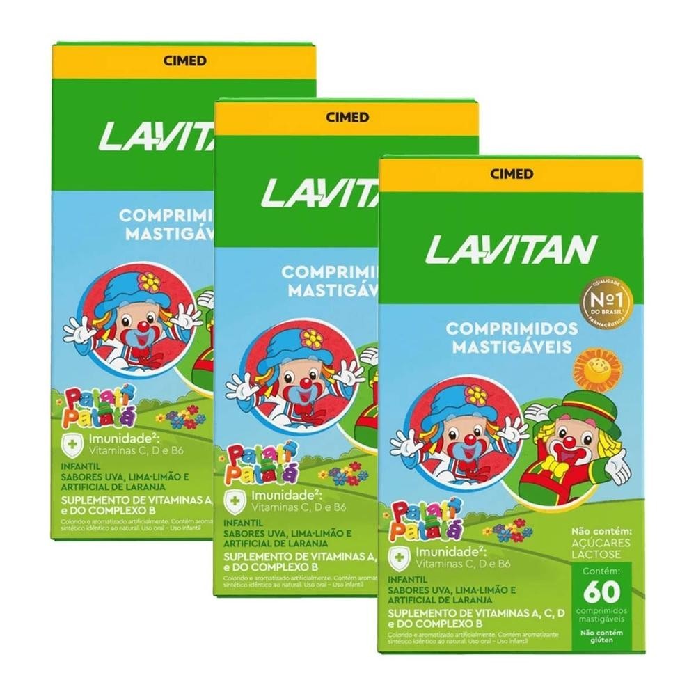 Kit 3 und Lavitan Kids 60 cpr em Oferta na Shopee