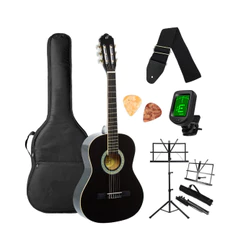 Violão 3/4 Infantil Estudo Preto Nylon Giannini Start N-6 BK Destro + Acessórios Completo