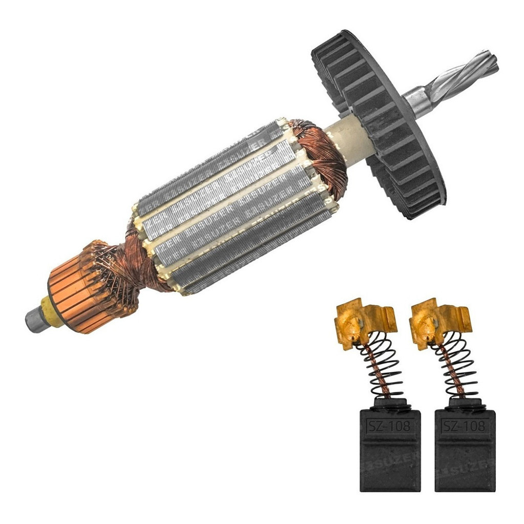 Induzido + E. Carvão Para Furadeira Hp1500 220 Volts