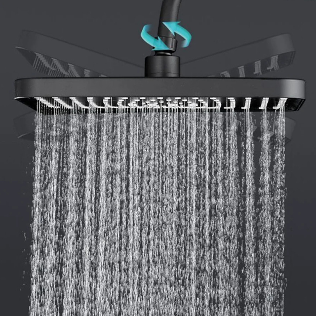 Chuveiro Para Banheiro Ducha Teto Quadrada 20x20 Preto Fosco Black Ultra Slim Quadrado Metal Luxo · foto 2