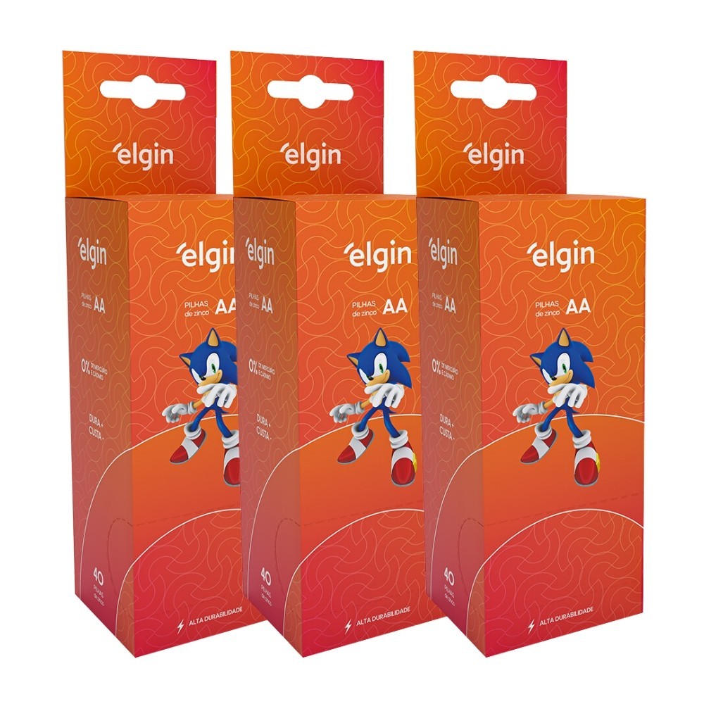 Kit 120 Pilhas Zinco Carvão Aa 2a Pequena Comum Tubo Elgin em Oferta na Shopee