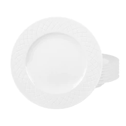 Jogo de Pratos Raso 27cm Kit 6 Peças Em Porcelana Ingrid Tramontina Branco