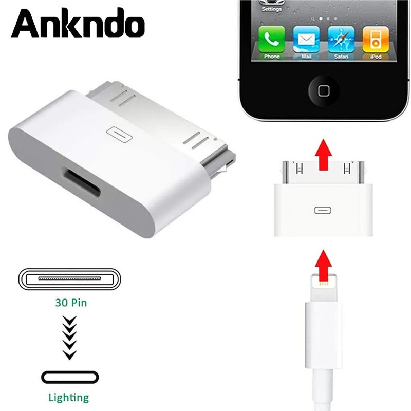 Ankndo USB C/Iluminação Para 30Pin Adaptador 8Pin Macho 30 Pin Fêmea Conversor Sincronizador De Carregamento IP 4 4S Pad 2 3 Cab
