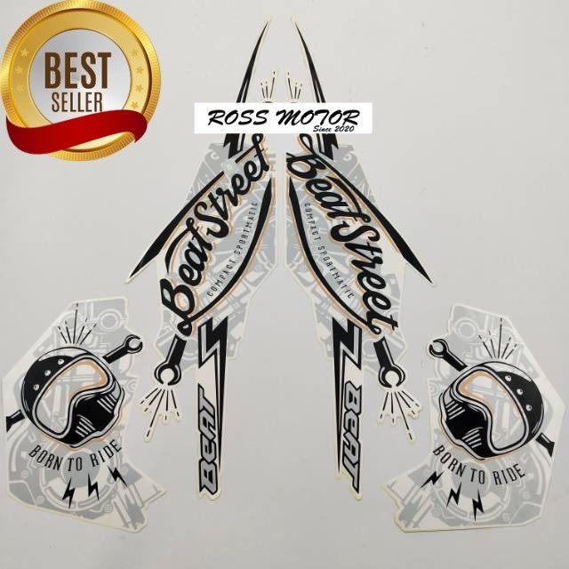 Striping Adesivo Polet Lista Moto Honda Beat Street Preto de Adesivos Corpo Padrão Melhor Qualidade - Miniatura 2