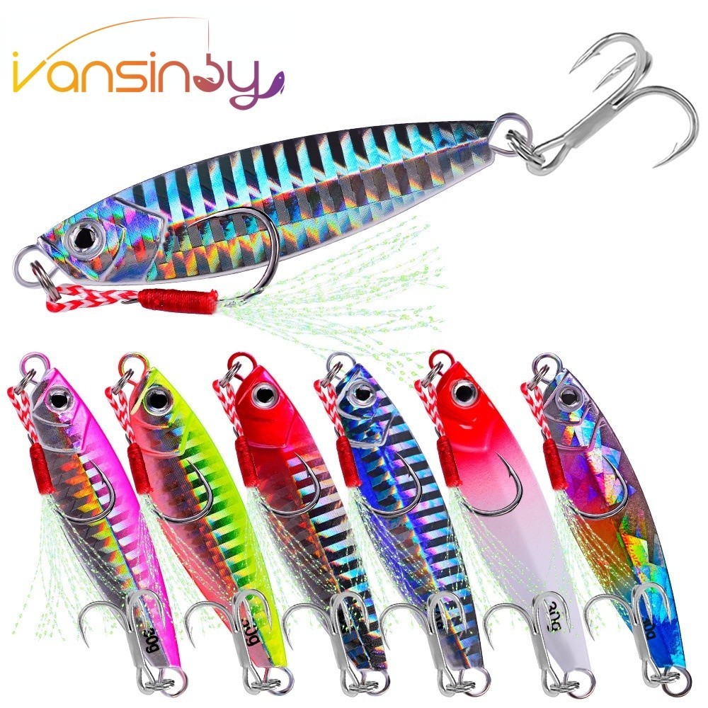 iscas artificial jig de pesca Spinner Bait 7g/10g/15g/20g/30g Do Laser De Metal Jig Umpan Fundição Colher Isca De Pesca