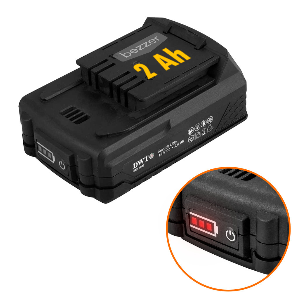Bateria 2Ah 18V DWT IBD 1802 Compatível Linha Vonder Intercambiável Ferramentas e Acessórios