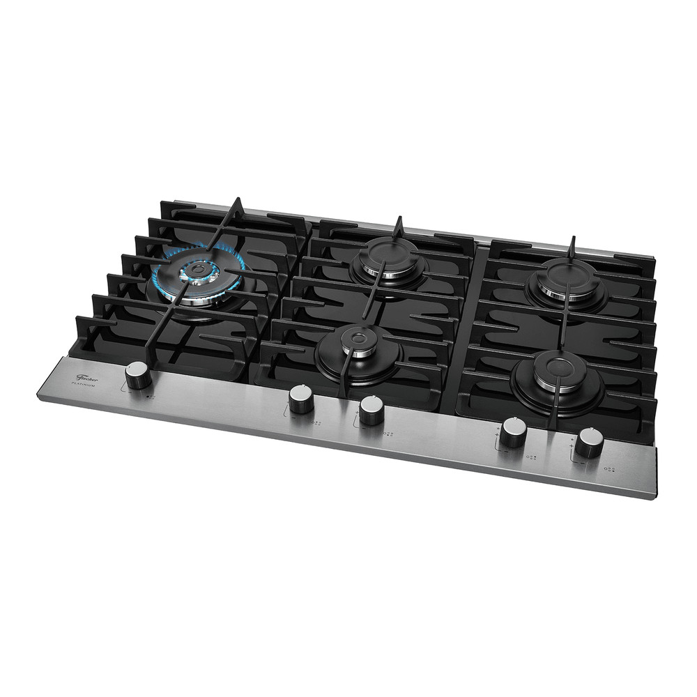 Cooktop Fischer 5 Bocas a Gás Tripla Chama Platinium Vidro e Trempe Ferro Fundido 33810-92122 Bivolt em Oferta na Shopee