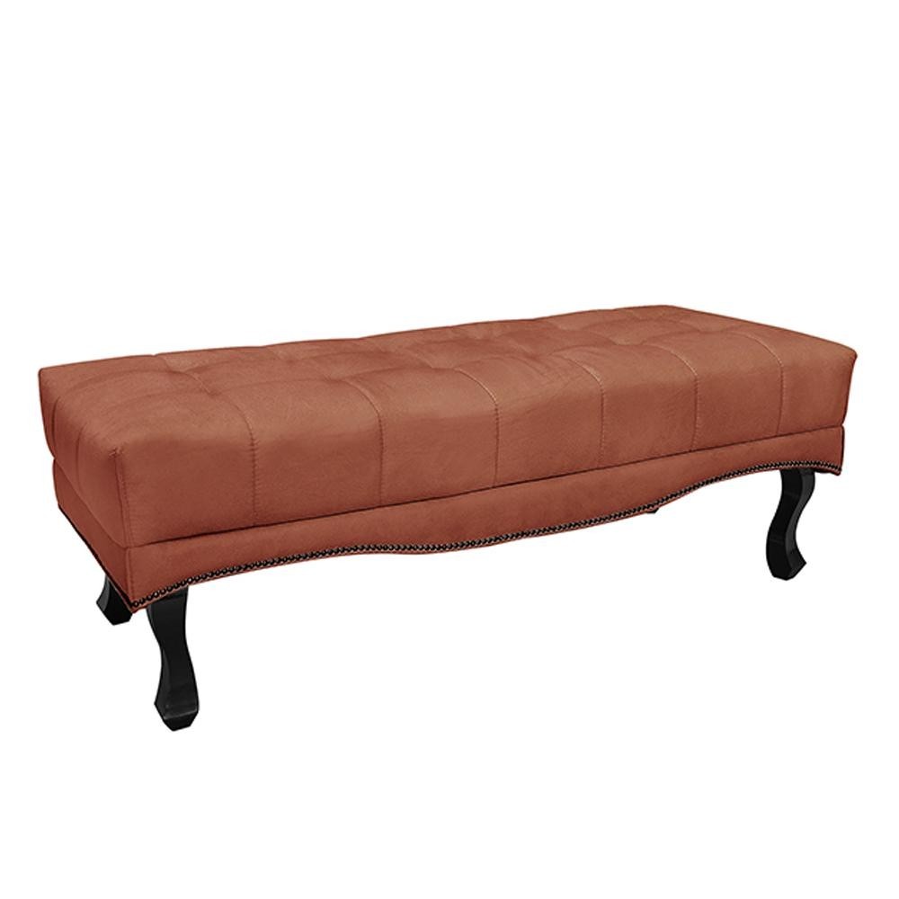 Recamier Decorativo 195cm Loewe Veludo Pés de Madeira Cobre G63 - Gran Belo