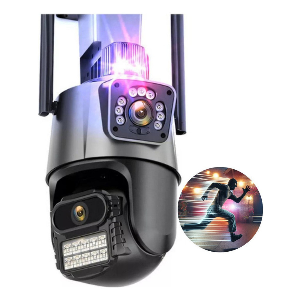 Camera Segurança Wifi Externa Lente Dupla 4k 6mp Sirene Policial Gravação 128GB Proteção Casa em Oferta na Shopee