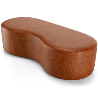 Puff Decorativo Orgânico para Living Quarto 140cm Orbit W01 Couríssimo Camel - Lyam Decor em Oferta na Shopee