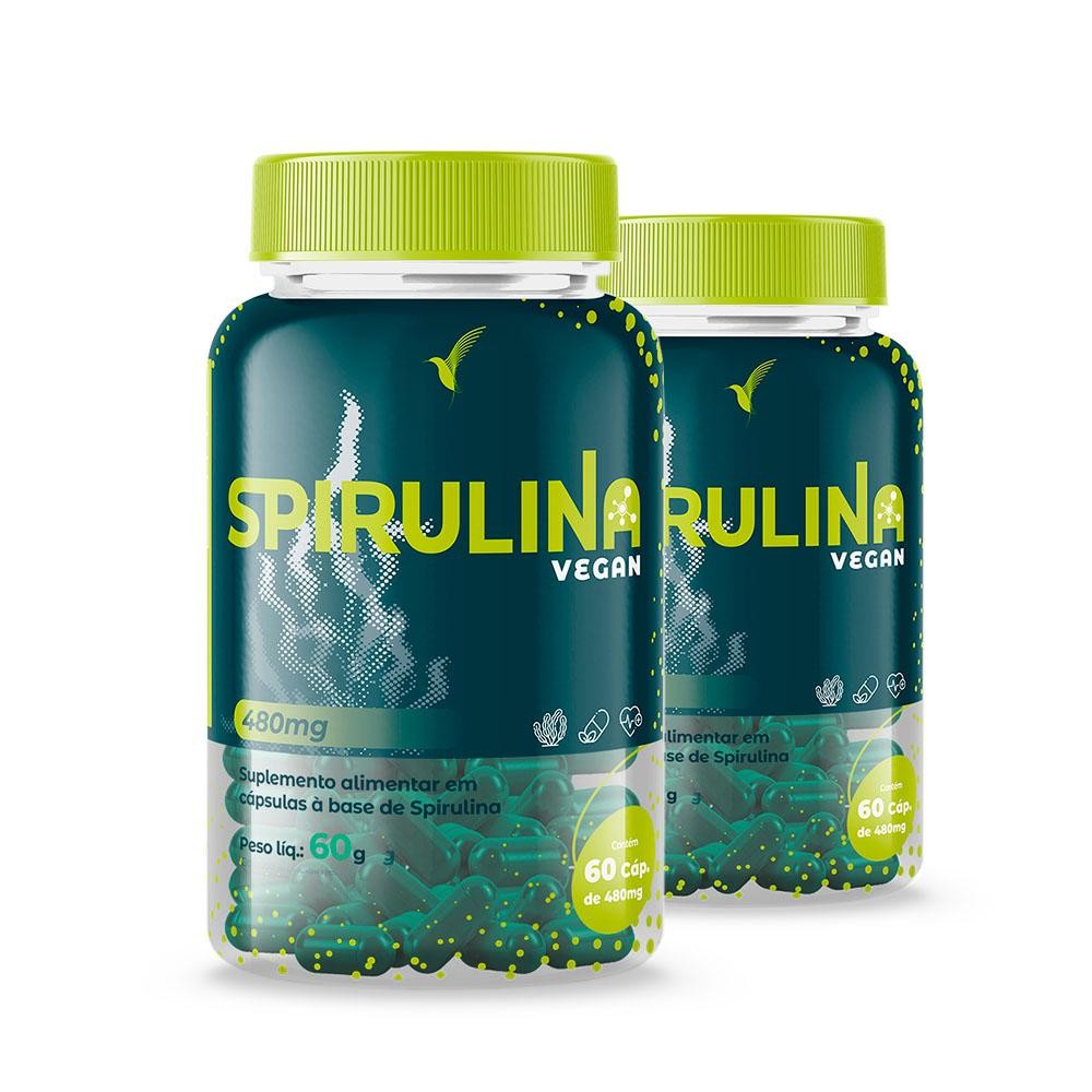 Kit Spirulina Premium Vegana 60 dias - 120 cápsulas Eleve