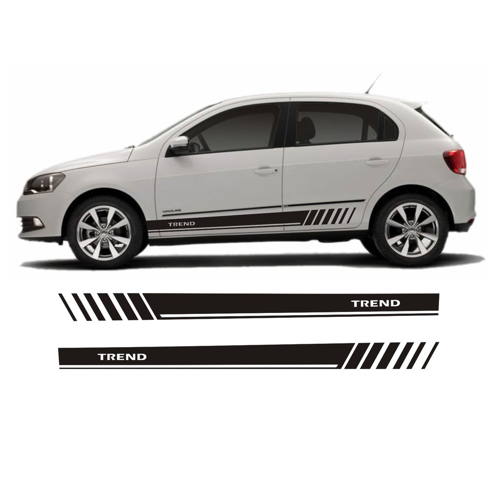 Adesivo Lateral Para VW Gol Voyage Trend TL1 G5 G6 G7 G8 4 Portas Faixa Colante Fita Adesiva Tuning