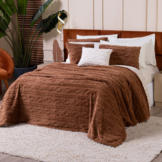 Cobertor Manta Zurique Trançado Avulso KING - Mantinha Plush Fleece Sherpa Alto Relevo Fla...
