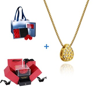 Colar Femenino Delicado Femenino Banhado a Our 18k Gota Caixa De Presente Pra Amiga De Aniversário em Oferta na Shopee