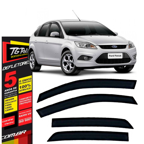 Calha de Chuva Ford Focus 2010 a 2013 4 Portas TG Poli Defletor Portas Protetor Janelas Fumê em Oferta na Shopee