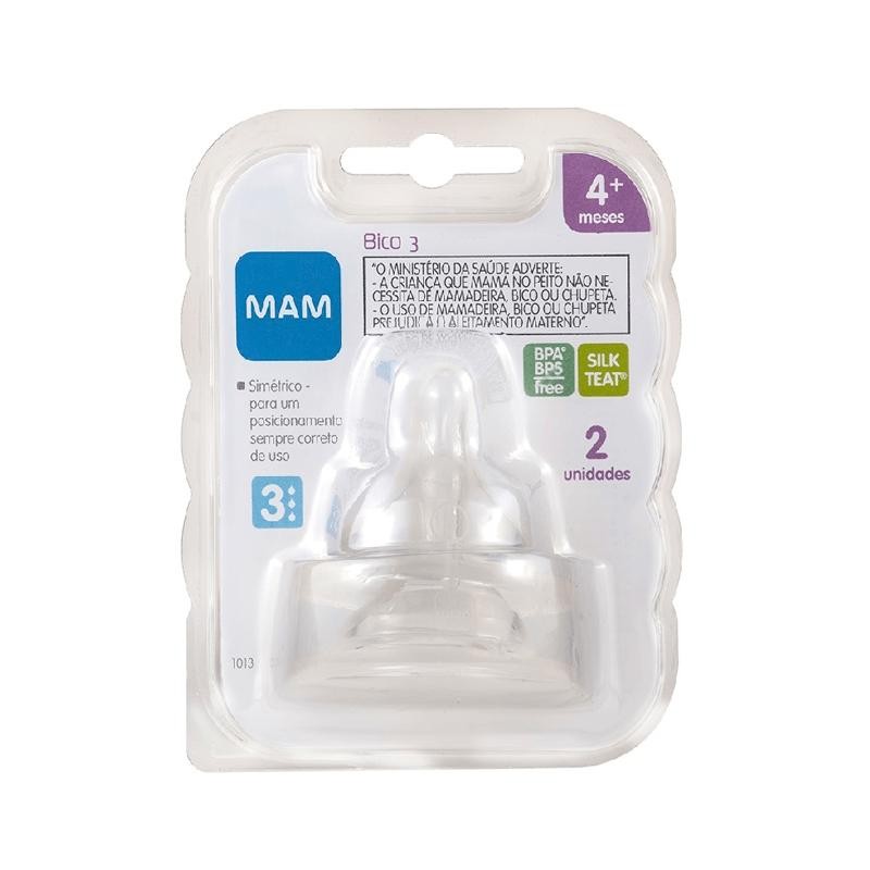 Bico de Mamadeira MAM Tamanho 3 Fluxo Rápido 2 Unidades em Oferta na Shopee