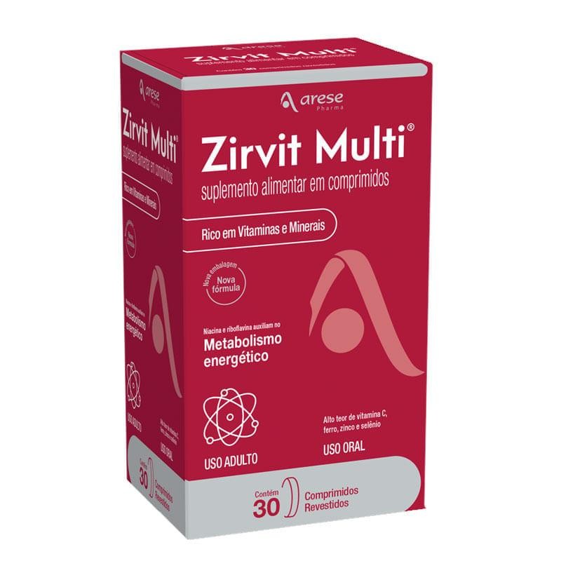 Suplemento Alimentar Zirvit Multi 30 Comprimidos Revestidos