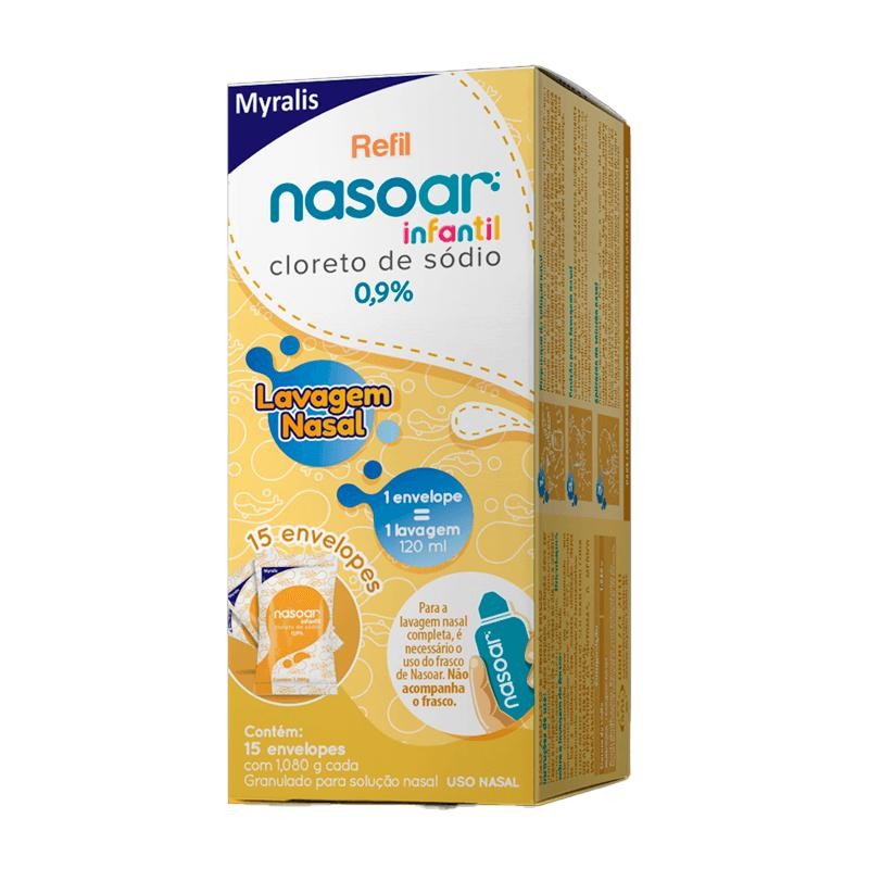 Refil Nasoar Infantil 0,9% Granulado Para Solução Nasal 15 Envelopes em Oferta na Shopee