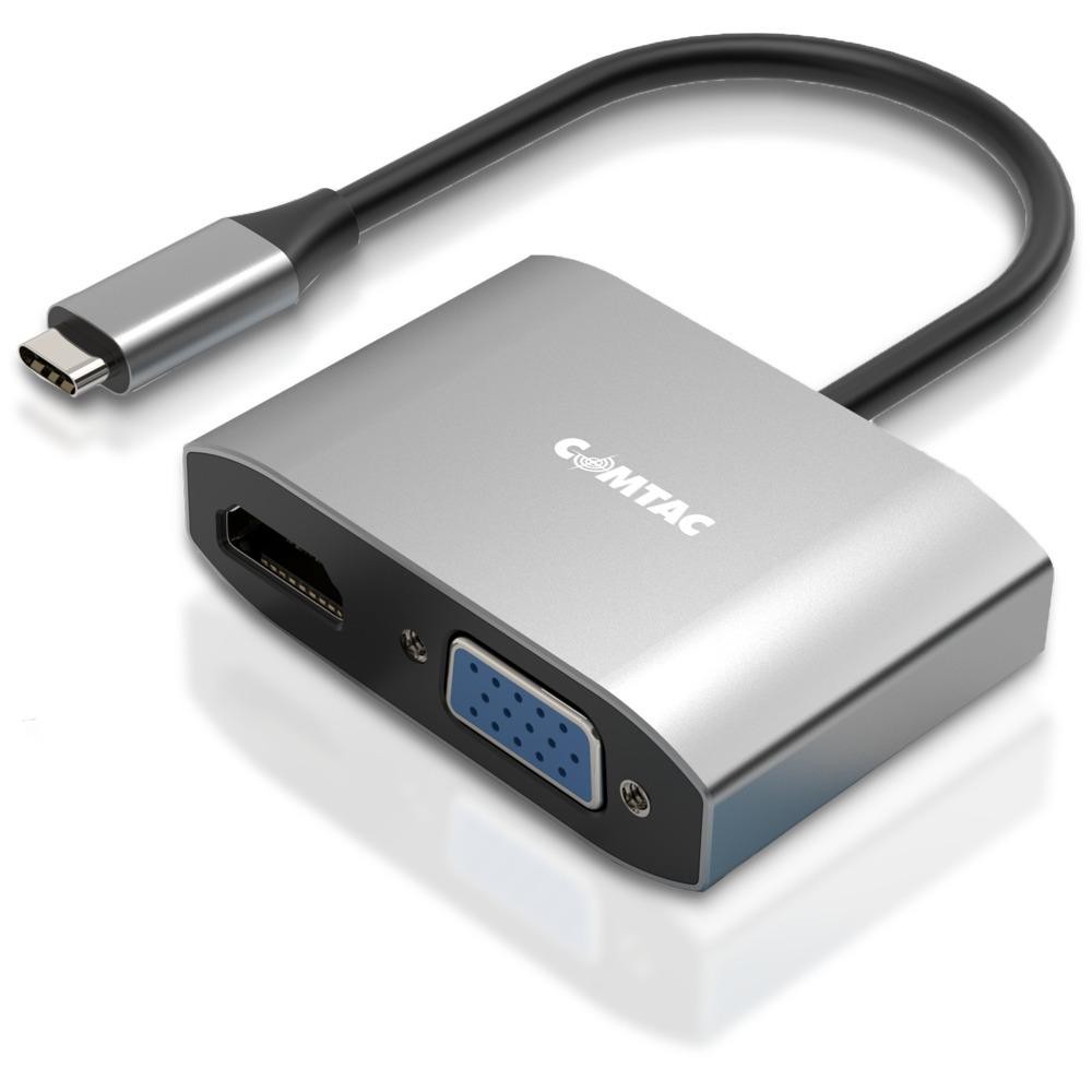 Conversor USB-C para HDMI e VGA 2 em 1 Comtac 9453