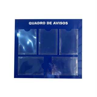 Quadro Aviso E Gestão Á Vista Informativos Meta Escritórios Mural 5 Displays Porta Folha A4 Acm Azul em Oferta na Shopee