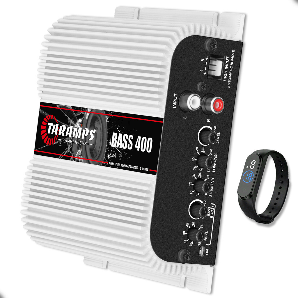 Modulo Taramps Bass 400 2 Ohms 400WRMS Bass Boost Potência para Graves Subgraves Som Automotivo - Spare Parts and Accessories for Vehicles