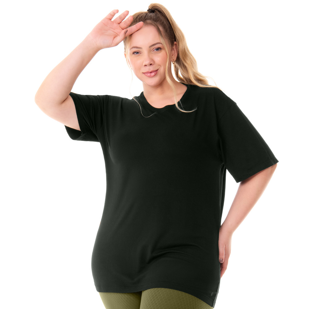 Camiseta Fitness Plus Genderless Meia Manga Unissex Preta