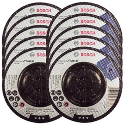 Combo Com 10 Discos Desbaste 4.1/2 Pol x 6 mm x 7/8 Pol Standard P/ Metal Bosch
