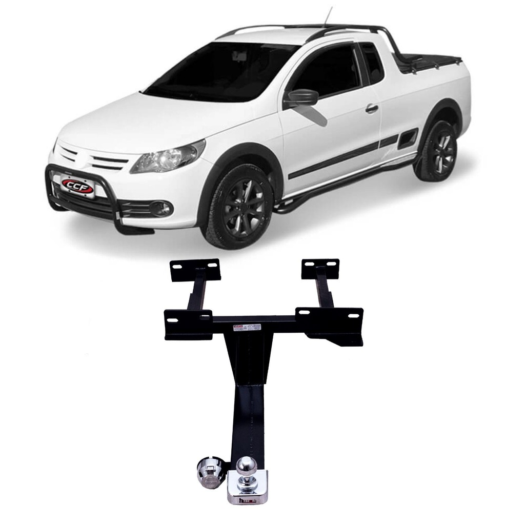 Engate Braconi Saveiro G5/G6/G7/G8 Sem Furar com Bola Cromada Tração 600kg Modelo Fixo-VW-36 em Oferta na Shopee