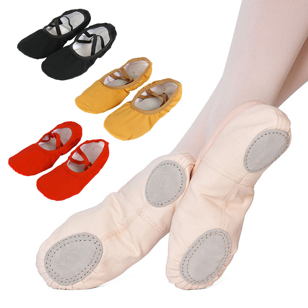 TK Chinelos De Dança Para Crianças Sapatos De Ballet Meninas Tela Profissional Lona Soft Sole Bailarina Yoga Ginástica