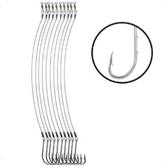 Kit 10 Peças Anzol Encastoado 4330 Cabo Flexível Com Girador