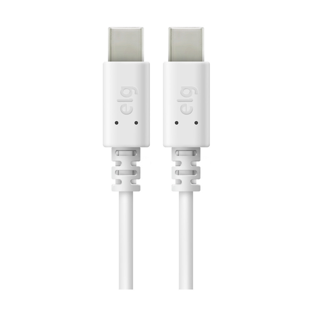 Cabo USB Tipo-C para USB Tipo-C, Carga Rápida 15W 3A, 2 metros, Branco, TC2TC2M, ELG em Oferta na Shopee