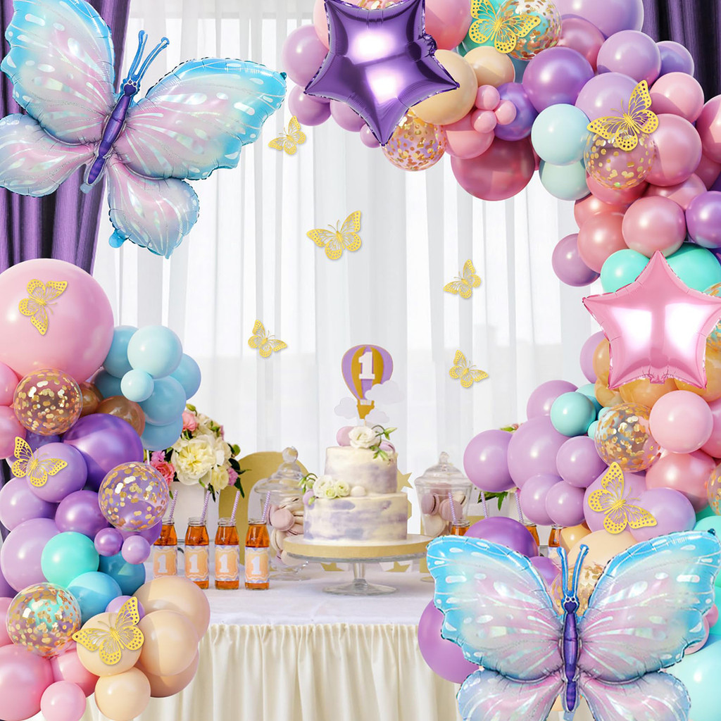 KIT 148 PCS Conjunto de Balões de Luxo Balões Para Festas e Aniversários M1037-ROXA