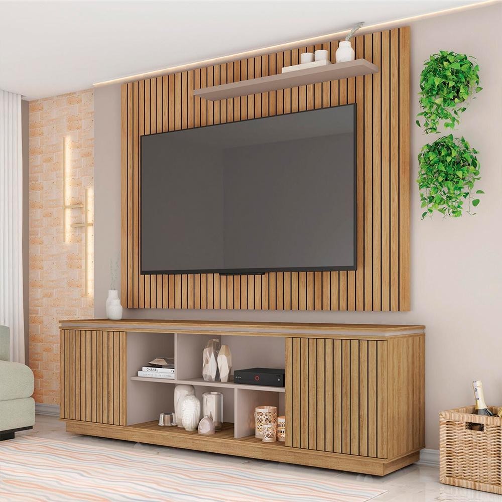 Rack Com Painel TV até 70 Polegadas Falcon Marrom Caemmun - Home & Living