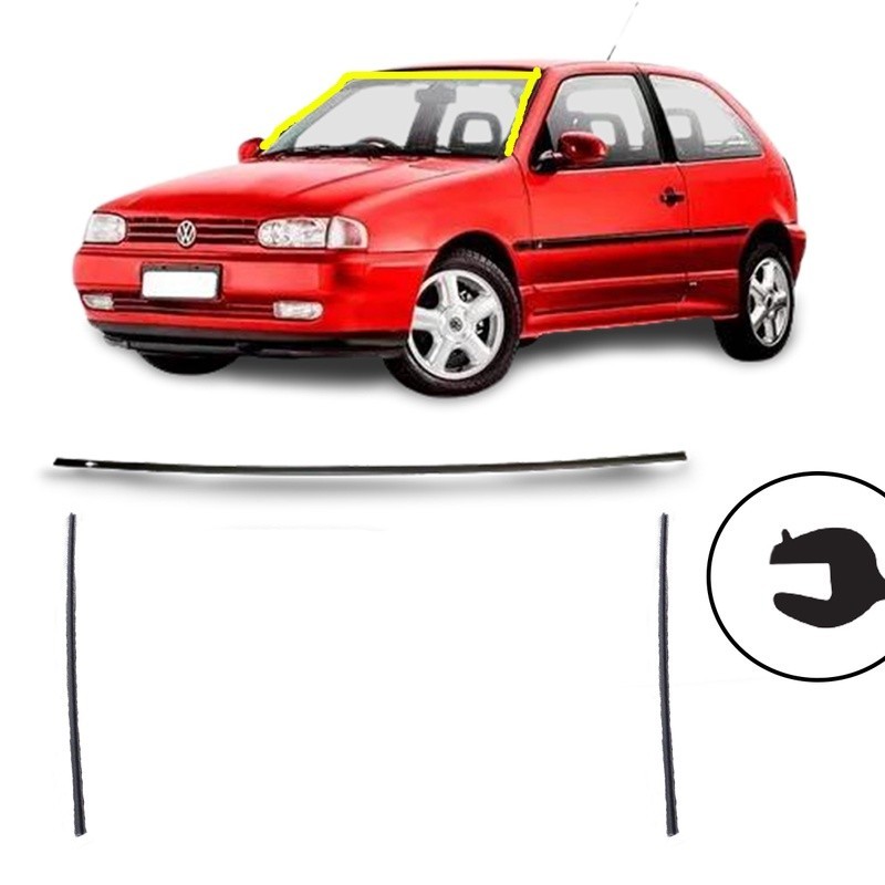 KIT 3 Borrachas Parabrisa Superior Lateral Gol Special Parati Saveiro Bola 1996 1997 1998 1999 2000 2001 2002 Perfil Y em Oferta na Shopee