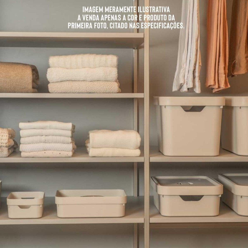Detalhes do 2x Caixa Organizadora Multiuso Com Tampa 16L OU Cinza 13x35x45cm