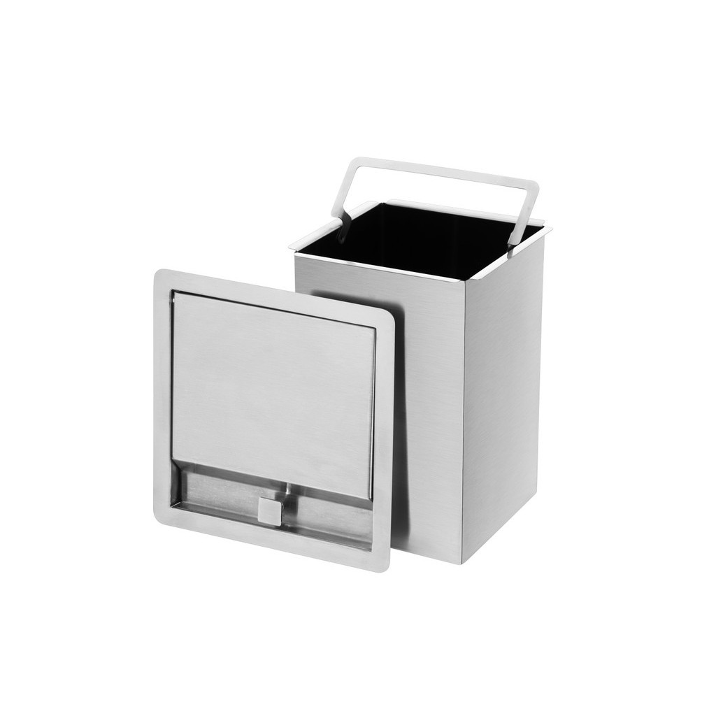 Lixeira Quadrada Pia Cozinha Embutir 4 L Inox 304 Não Enferruja