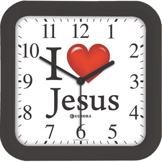 RELOGIO DE PAREDE DECORAÇÃO LOVE JESUS 23CM QUADRADO PT 6592 em Oferta na Shopee