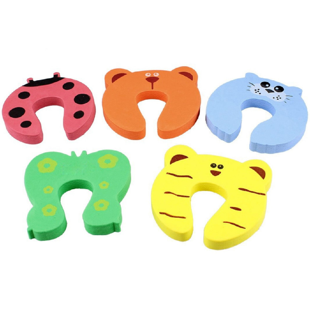 5 Peças - Protetores De Porta Flexivel Infantil Bebês Trava Dedos